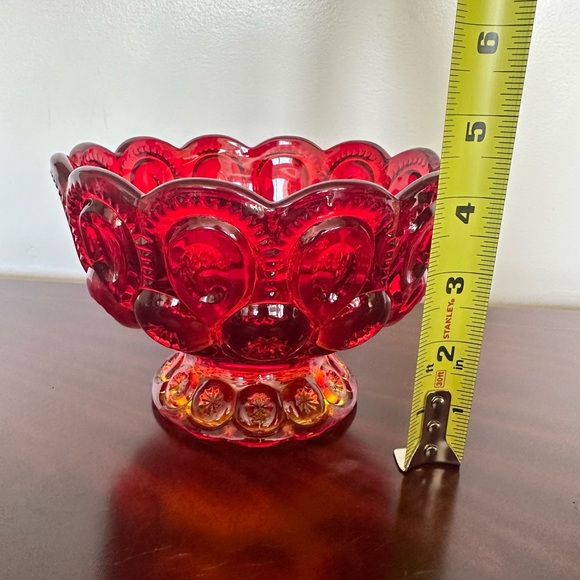 Amberina L.E. Smith Moon and Star Candy Trinket Dish Mid Century Art Glass - Picture 6 of 7